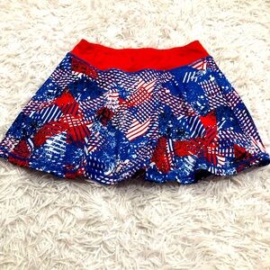 Champion Duodry Patriotic USA Skort Girls Size L 10-12 Red White Blue